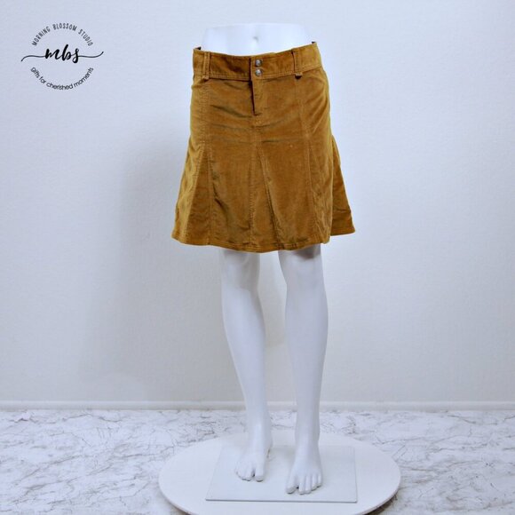 Athleta Old Gold Whenever Cord Cotton Blend Corduroy Midi Skirt - Picture 3 of 13